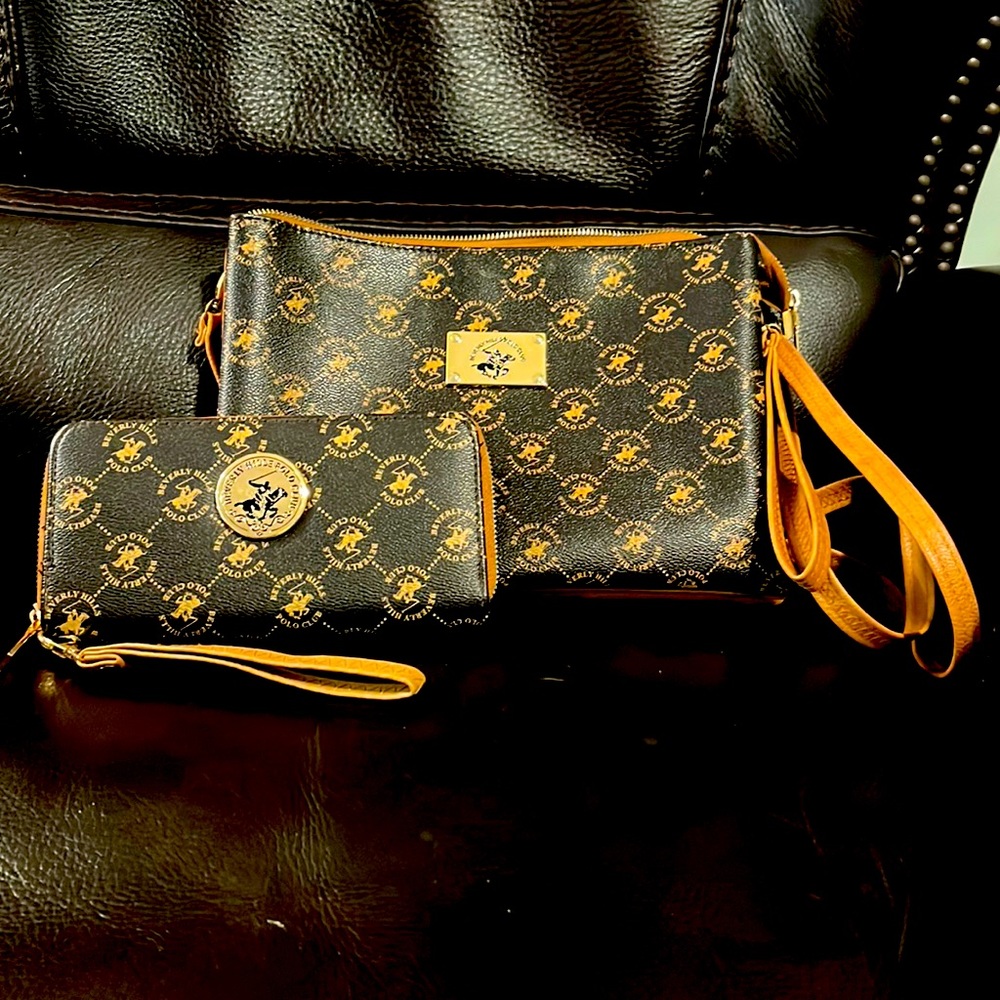 Beverly Hills Polo Club cross body purse and matching wallet.